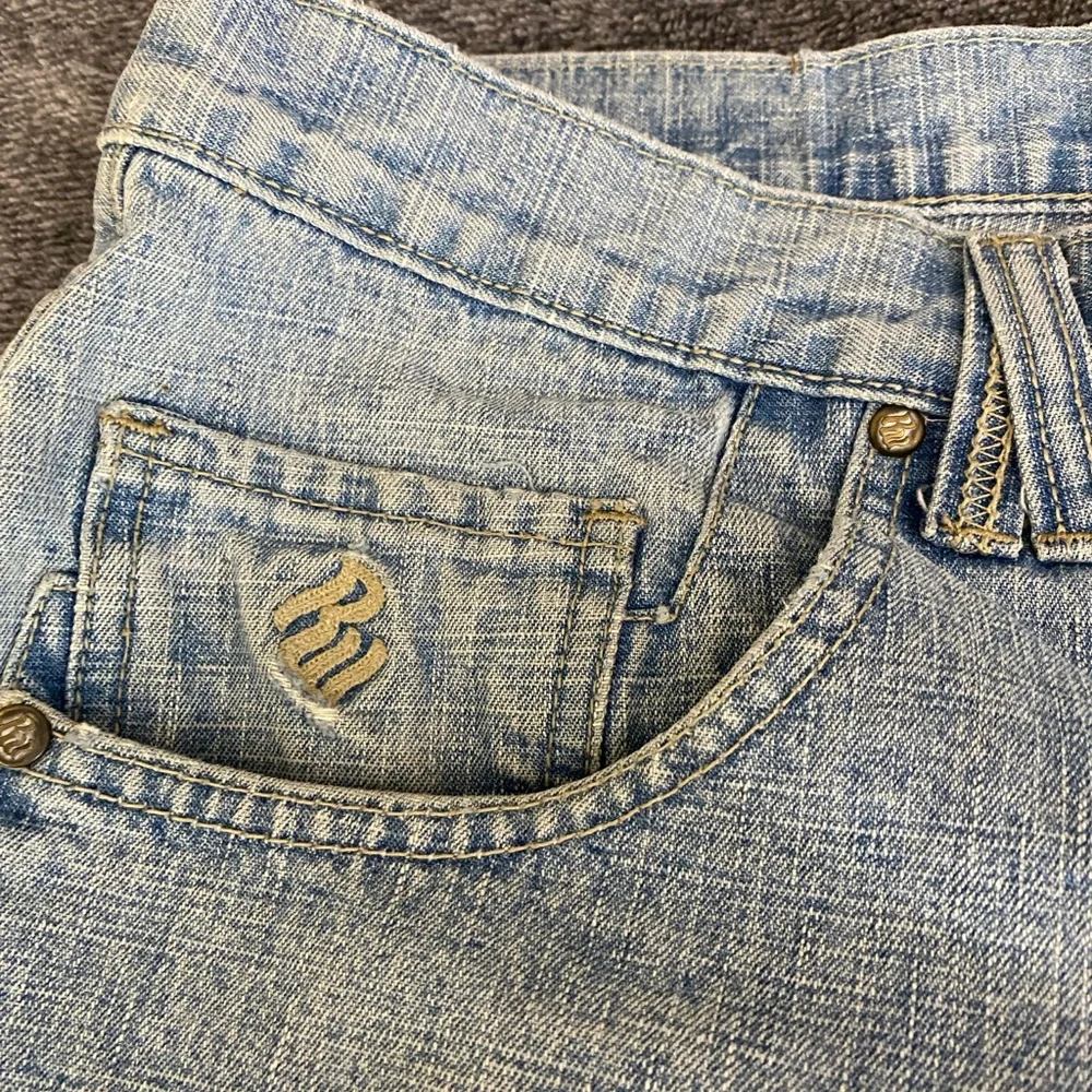 Vtg Rocawear Light Blue Denim Waistband Jeans